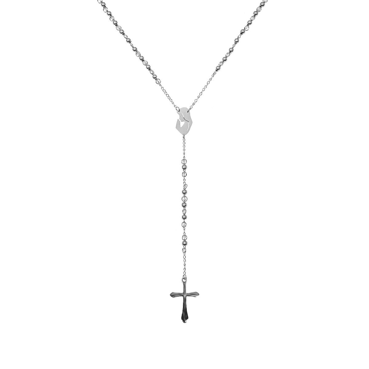 Różaniec - naszyjnik - Matka Boża - Acciaio