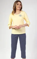 Piżamy damskie - Bawełniana piżama damska żółto-granatowa 683 Z25, Kolor żółto-granatowy, Rozmiar M, Regina - Intymna - miniaturka - grafika 1