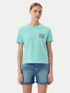 Koszulki i topy damskie - Quiksilver T-Shirt EQWZT03181 Turkusowy Relaxed Fit - miniaturka - grafika 1