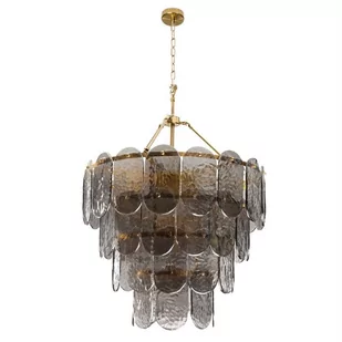 Lampa Ze Szklanymi Zawieszkami Dakota Rd67X100X150 Złota + Dymione Szkło - Lampy stojące - miniaturka - grafika 1