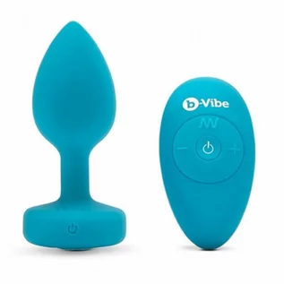 Wibratory analne - b-Vibe b-Vibe Vibrating Jewel Plug S/M Aquamarine - grafika 1