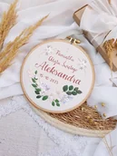 Pamiątka Chrztu Świętego - Haftowany tamborek PAMIĄTKA CHRZTU ŚWIĘTEGO prezent na chrzest - miniaturka - grafika 1