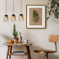Lampy sufitowe - Candellux Lampa wisząca czarno-złota szklany klosz 3x60W E27 Fresno 33-78094 33-78094 - miniaturka - grafika 1