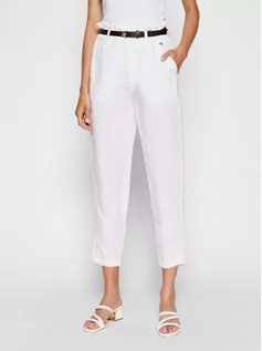 Spodnie damskie - Rinascimento Spodnie materiałowe CFC0103571003 Biały Regular Fit - grafika 1