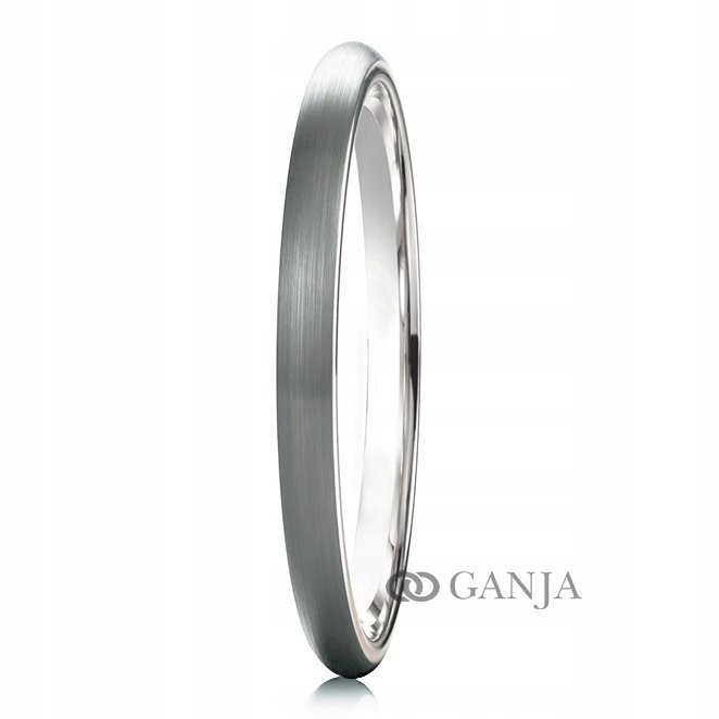 Obrączka tytanowa półokrągła szer. 2mm wzór BT17