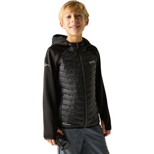 Kurtka pikowana Regatta Unisex Kids Junior Andreson Hybrid, wodoodporna, z pikowaniem