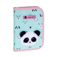 Piórniki - Piórnik pojedynczy dwuklapkowy bez wyposażenia ASTRABAG TEDDY PANDA, AC1 - miniaturka - grafika 1