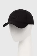 Czapki damskie - Calvin Klein czapka z daszkiem bawełniana kolor czarny z aplikacją - miniaturka - grafika 1