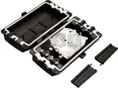 Kable światłowodowe - Mufa światłowodowa płaska przelotowa do 24 spawów KOMPLETNA w pełni wyposażona: tacki spawów, oslonki spawow, elementy montażowe, oslonki termokurczliwe ALANTEC - miniaturka - grafika 1