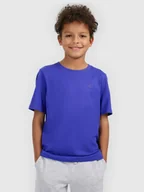 Koszulki dla chłopców - 4F T-shirt regular gładki chłopięcy - niebieski 164 (13-14 lat) - miniaturka - grafika 1