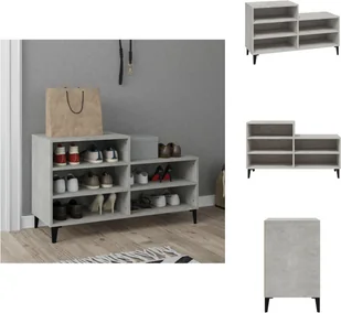 vidaXL Stojak na buty betonowy szary 102x36x60 cm materiał drewnopochodny - Stojaki i szafki na buty - Szafki na buty - miniaturka - grafika 1