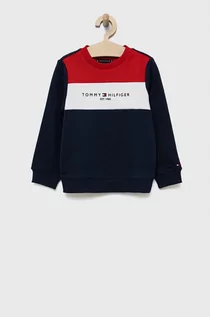 Bluzy damskie - Tommy Hilfiger bluza bawełniana dziecięca kolor granatowy z aplikacją - grafika 1