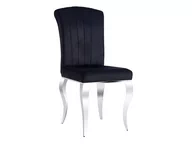 Krzesła - Krzesło tapicerowane PRINCE VELVET czarne/chrom - miniaturka - grafika 1