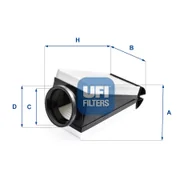 Filtry powietrza - Filtr powietrza UFI Filtry 30.B87.00 - miniaturka - grafika 1