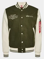 Kurtki męskie - Alpha Industries Kurtka bomber Varsity Air Force 138107 Zielony Regular Fit - miniaturka - grafika 1