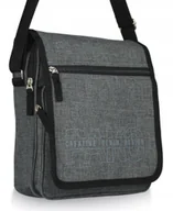 Torby męskie - TORBA MĘSKA listonoszka na ramię 68 SZARA - miniaturka - grafika 1