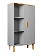 Regały - Regał szary + hikora na dębowych nóżkach B5-D29 - miniaturka - grafika 1