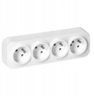 Gniazdka elektryczne - Gniazdo poczwórne ToDo 2P+Z IP20, 16A, 230V AC, biały, 8 sztuk - miniaturka - grafika 1