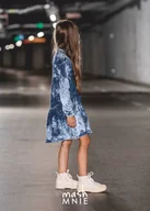 Sukienki i spódniczki dla dziewczynek - MashMnie Sukienka Acid Wash Blue - 92-98 - miniaturka - grafika 1