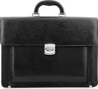 Teczki i aktówki - Belveder Teczka skórzana neseser czarny na ramię BN93 - miniaturka - grafika 1