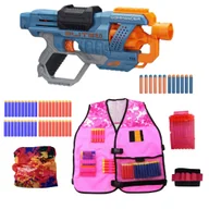 Zabawki militarne - Nerf Elite 2.0 Commander E9485 + różowa kamizelka zestaw dla dziewczynek GIRL POWER - miniaturka - grafika 1