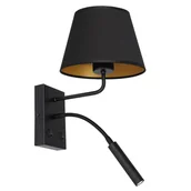 Lampy ścienne - Luminex Arden 3501 kinkiet lampa ścienna 2x8W+60W G9+E27 czarny/złoty - miniaturka - grafika 1