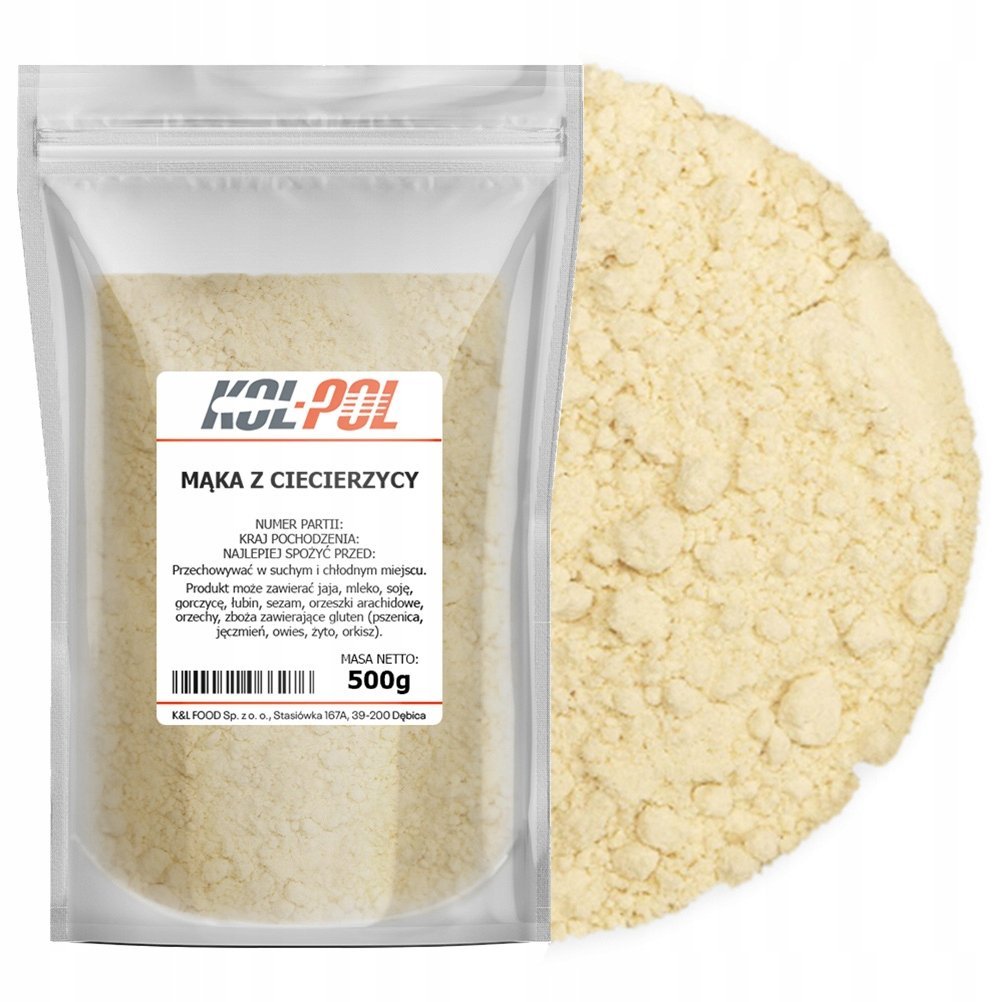 MĄKA Z CIECIERZYCY 500g Cieciorka naturalna świeża wysoka jakość Kol-Pol