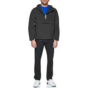 Tommy Hilfiger Męska kurtka retro lekka Taslan Popover wiatrówka, Nowy czarny, M - Kurtki męskie - miniaturka - grafika 1