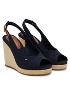 Espadryle damskie - Tommy Hilfiger Espadryle Flag High Wedge Espad Slingback FW0FW08597 Granatowy - miniaturka - grafika 1