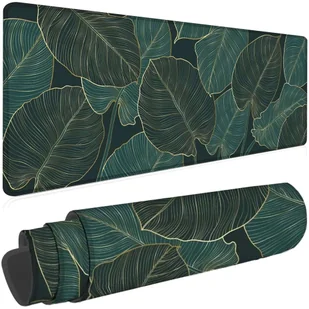 Podkładka na biurko pod myszkę mysz klawiaturę Mata ochronna antypoślizgowa gamingowa XL 80x40 cm Alogy Liście Big Leaves - Podkładki pod mysz - miniaturka - grafika 1