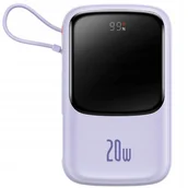 Powerbanki - Baseus Qpow power bank 10000mAh wbudowany kabel Lightning 20W Quick Charge SCP AFC FCP fioletowy PPQD020005 - miniaturka - grafika 1