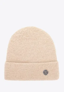 Damska czapka zimowa z miękkiej dzianiny beżowa - Czapki damskie - miniaturka - grafika 1