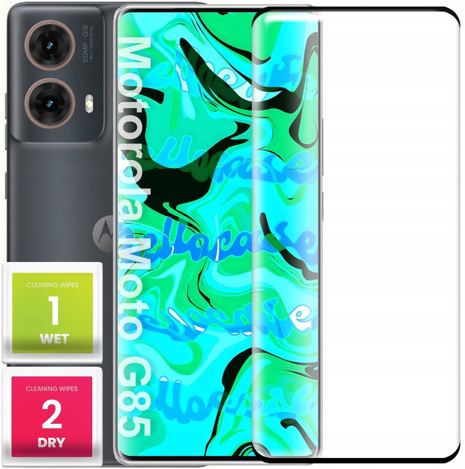 Szkło Hartowane PREMIUM Do Motorola Moto G85 Curved, Pełne 5D, Szybka 9H