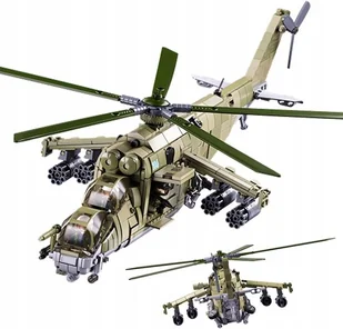 Klocki Konstrukcyjne Helikopter Szturmowy Mi-24s 893 Elementów 1:35 Model - Klocki - miniaturka - grafika 1