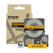 Taśmy do drukarek barwiące - Epson LK-4YBJ Taśma matowa 12 mm, czarny na żółtym, oryginalna - miniaturka - grafika 1