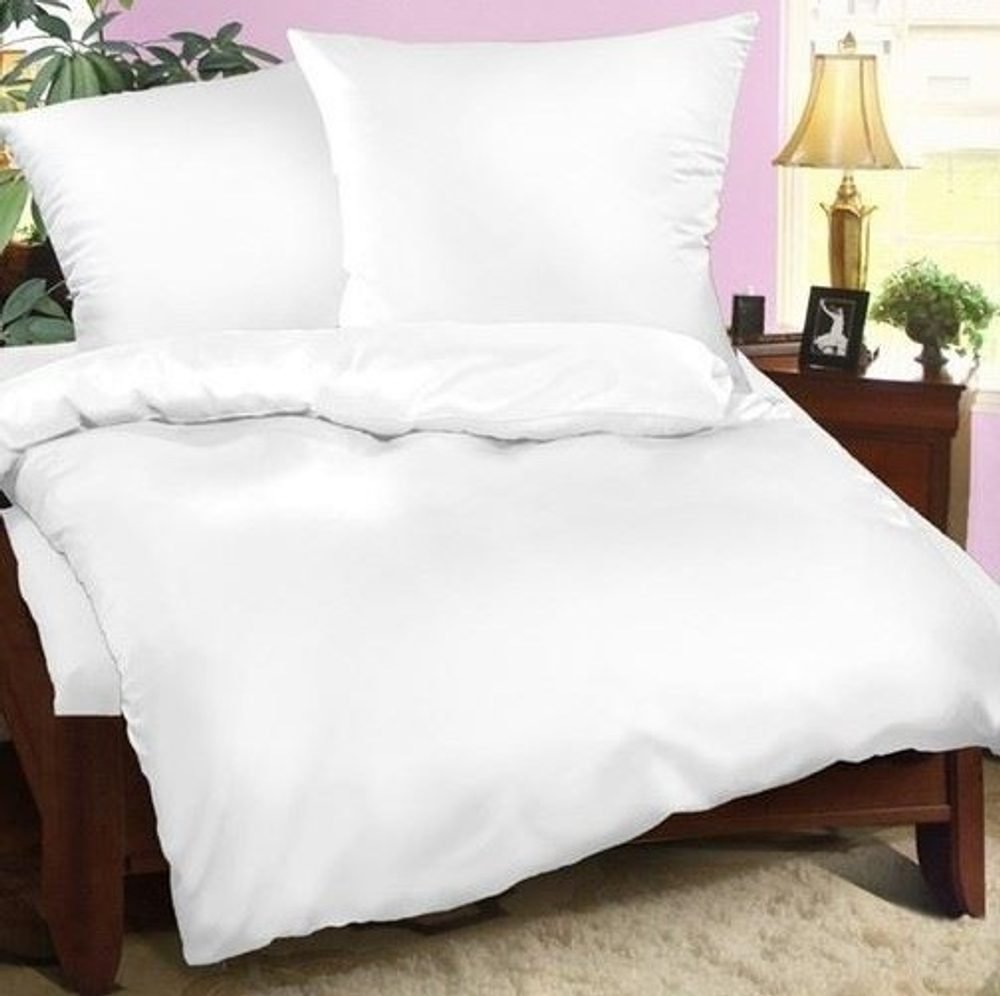 Francuska pościel z krepy UNI 240x220, 70x90cm biała