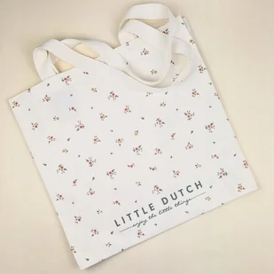 Little Dutch Torba bawełniana Flowers White - Torby i wózki na zakupy - miniaturka - grafika 1