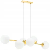 Lampy sufitowe - Lampa Wisząca Sufitowa Złota Biała Kula Loft - miniaturka - grafika 1