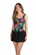 Stroje kąpielowe - 4010 Strój damski ze spódniczką kostium jednoczęściowy do morsowania SPIN - miniaturka - grafika 1