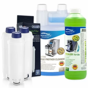 Zestaw Do Delonghi, Filtr DLSC002 3szt, Aqualogis Latteo 1l,  Aqualogis Verde 750ml - Akcesoria i części do ekspresów do kawy - miniaturka - grafika 1