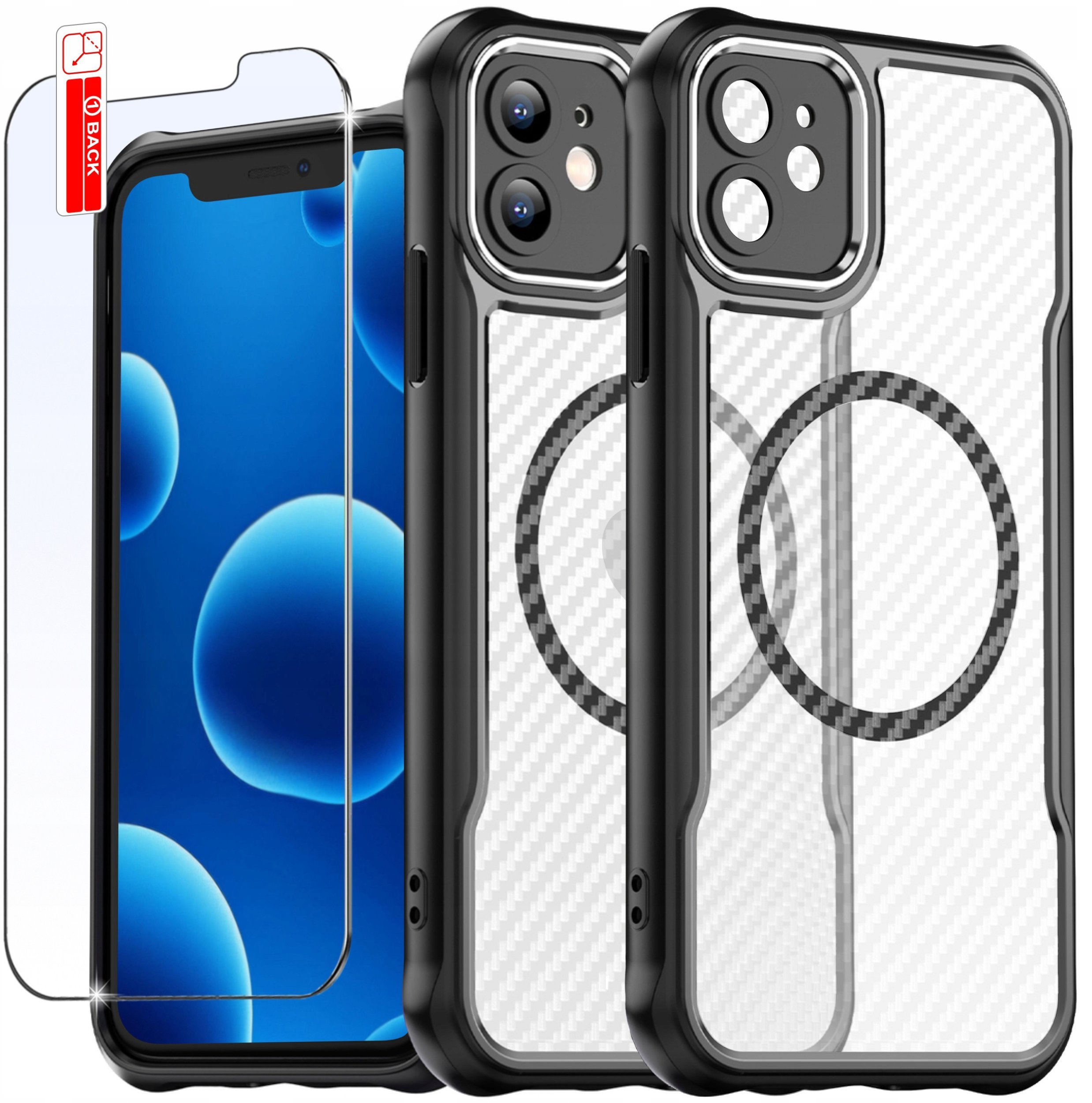 Etui do iPhone 11do MagSafe, Czarne Matowe, Trwałe, Wzmacniane| + Szkło