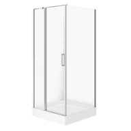 Kabiny prysznicowe - Kabina Prysznicowa Cersanit Moduo 80X80X195 kwadratowa lewa transparentny brodzik Tako 16cm biały S601-352 - miniaturka - grafika 1