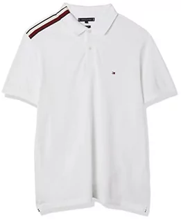 Koszulki męskie - Tommy Hilfiger Męska koszulka polo Global Stripe Placement Reg S/S, biała, XXL, biały, XXL - grafika 1