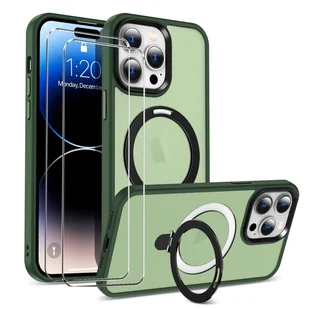 zestaw ochronny 2 w 1 dla Apple iPhone 13 Pro składa się z 2x szklanej osłony ekranu 9H i 1x silikonowego etui - osłona w kolorze zielonym - Etui i futerały do telefonów - miniaturka - grafika 1