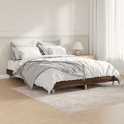 Łóżka - Rama łóżka, brązowy dąb, 140x190 cm, materiał drewnopochodny Lumarko! - miniaturka - grafika 1