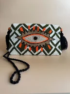 Torebki damskie - Kolorowa torebka boho punch needle oko II - miniaturka - grafika 1