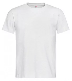 Jasny Szary Bawełniany T-Shirt Męski Bez Nadruku -STEDMAN- Koszulka, Krótki Rękaw, Basic, U-neck - Stedman - Koszulki męskie - miniaturka - grafika 1