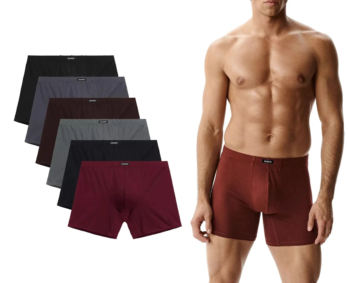 ATLANTIC Męskie klasyczne bokserki z bawełny 6SMH-003 mix kolory 6-PACK XL