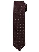Krawaty i muchy męskie - Bordowy Elegancki Krawat w Niebieskie Kropki -Angelo di Monti- 6 cm, Męski, w Groszki - miniaturka - grafika 1