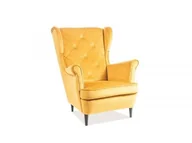 Fotele - Signal FOTEL LADY VELVET CURRY BLUVEL 68 / WENGE - miniaturka - grafika 1